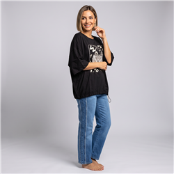 Mujer remera modal amplia cintura ajustable luxury linea italiana - IB