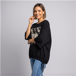 Mujer remera modal amplia cintura ajustable luxury linea italiana - IB