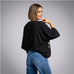 Mujer remera modal amplia cintura ajustable luxury linea italiana - IB