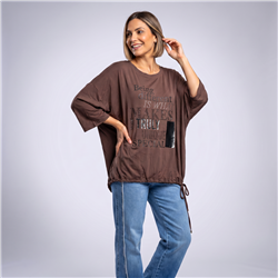 Mujer remera modal amplia ajustable makes linea italiana - IB