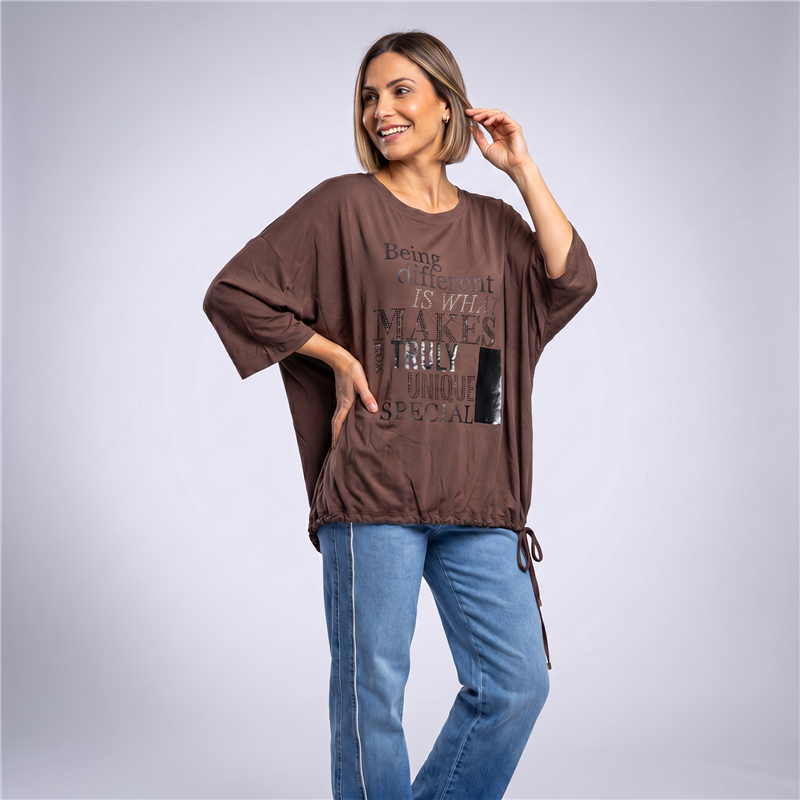 Mujer remera modal amplia ajustable makes linea italiana - IB