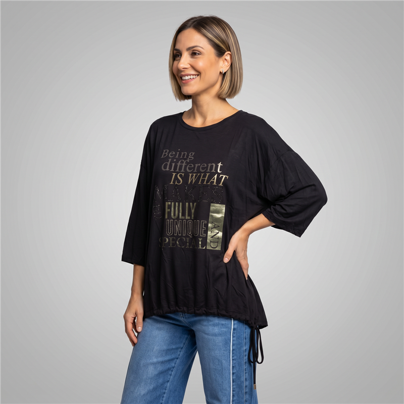 Mujer remera modal amplia ajustable makes linea italiana - IB