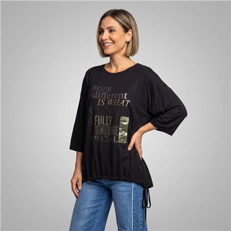 Mujer remera modal amplia ajustable makes linea italiana - IB
