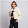 Mujer cardigan tejido cuello piel - FO
