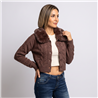 Mujer cardigan tejido cuello piel - FO