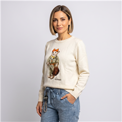 Mujer sweater tejido bordado oso TUBEAR - PA