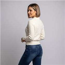 Mujer sweater tejido lycra ocho cuello chomba - FO