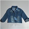 Nena campera jean sin ruedo estampa en espalda mariposa lentejuelas