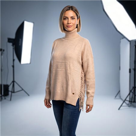 Mujer sweater bremer amplio flecos laterales - EL