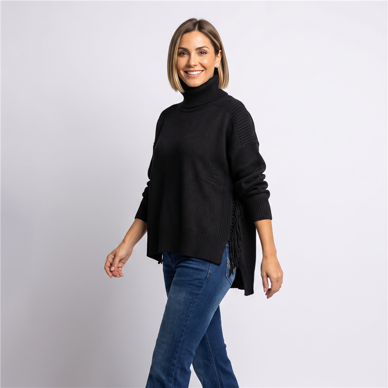 Mujer sweater bremer amplio flecos laterales - EL