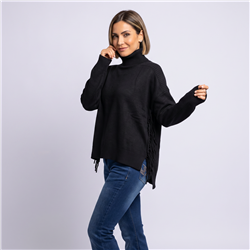 Mujer sweater bremer amplio flecos laterales - EL