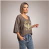 Mujer sweater hilo rustico aguila rock roll linea italiana - IB