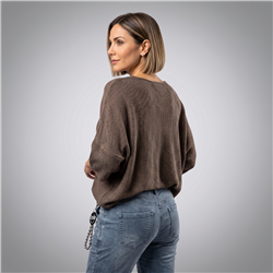 Mujer sweater hilo rustico aguila rock roll linea italiana - IB