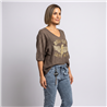 Mujer sweater hilo rustico aguila rock roll linea italiana - IB