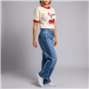 Mujer pantalon jean wide leg detalle vivos - EM