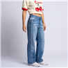 Mujer pantalon jean wide leg detalle vivos - EM