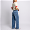Mujer pantalon jean wide leg detalle vivos - EM