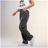 Mujer pantalon jean wide leg estrass laterales - EM