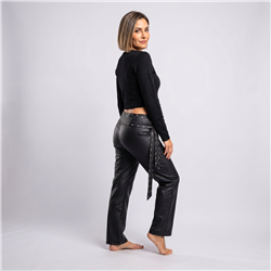 Mujer pantalon engomado recto faja tachas - EM