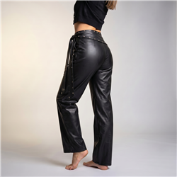 Mujer pantalon engomado recto faja tachas - EM