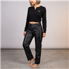 Mujer pantalon engomado recto faja tachas - EM