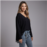 Mujer sweater lanilla irregular puntilla linea italiana - IB