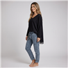 Mujer sweater lanilla irregular puntilla linea italiana - IB