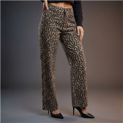 Mujer pantalon jean recto print - BEL