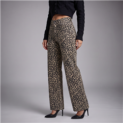 Mujer pantalon jean recto print - BEL