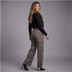 Mujer pantalon jean recto print - BEL