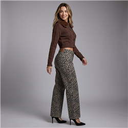 Mujer pantalon jean recto print - BEL