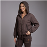 Mujer campera rustica capucha tejida linea italiana - IB