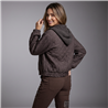 Mujer campera rustica capucha tejida linea italiana - IB