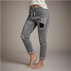 Mujer babucha bengalina parche brillos lentejuelas linea italiana - IB