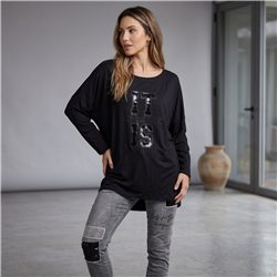 Mujer remera modal amplia mangas largas it is linea italiana - IB