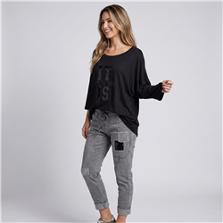 Mujer remera modal amplia mangas largas it is linea italiana - IB