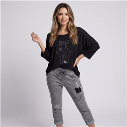 Mujer remera modal amplia mangas largas it is linea italiana - IB