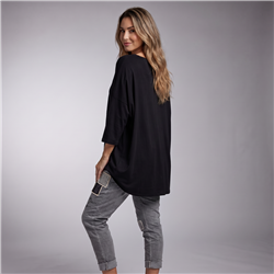 Mujer remera modal amplia mangas largas it is linea italiana - IB