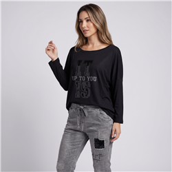 Mujer remera modal amplia mangas largas it is linea italiana - IB