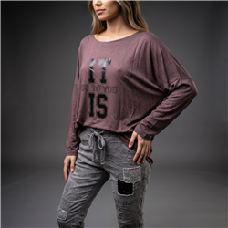 Mujer remera modal amplia mangas largas it is linea italiana - IB