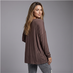 Mujer remera modal amplia mangas largas it is linea italiana - IB