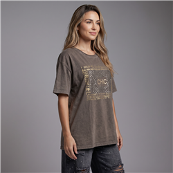 Mujer remera algodon amplia parche lentejuelas chic italiana - IB