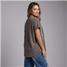 Mujer remera algodon amplia parche lentejuelas chic italiana - IB