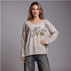 Mujer remera algodon mangas largas lisbon linea italiana - IB