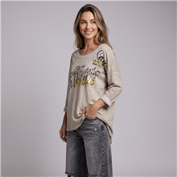 Mujer remera algodon mangas largas lisbon linea italiana - IB