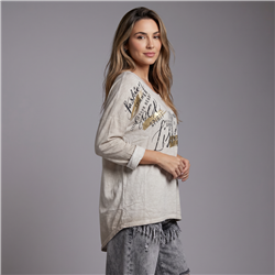 Mujer remera algodon mangas largas lisbon linea italiana - IB