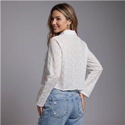 Mujer camisa broderie corta - EL