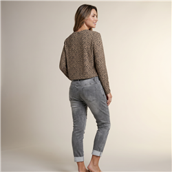 Mujer remera tejida corta print - OG
