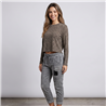 Mujer remera tejida corta print - OG