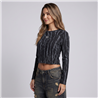 Mujer remera algodon lycra mangas largas dije brillo DIO - OG